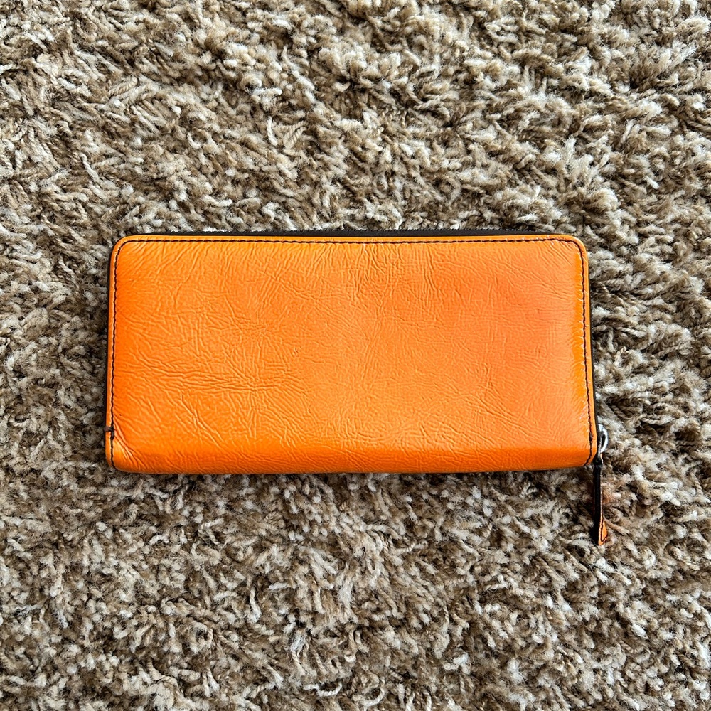 ORYANY Patent Orange Leather Wallet